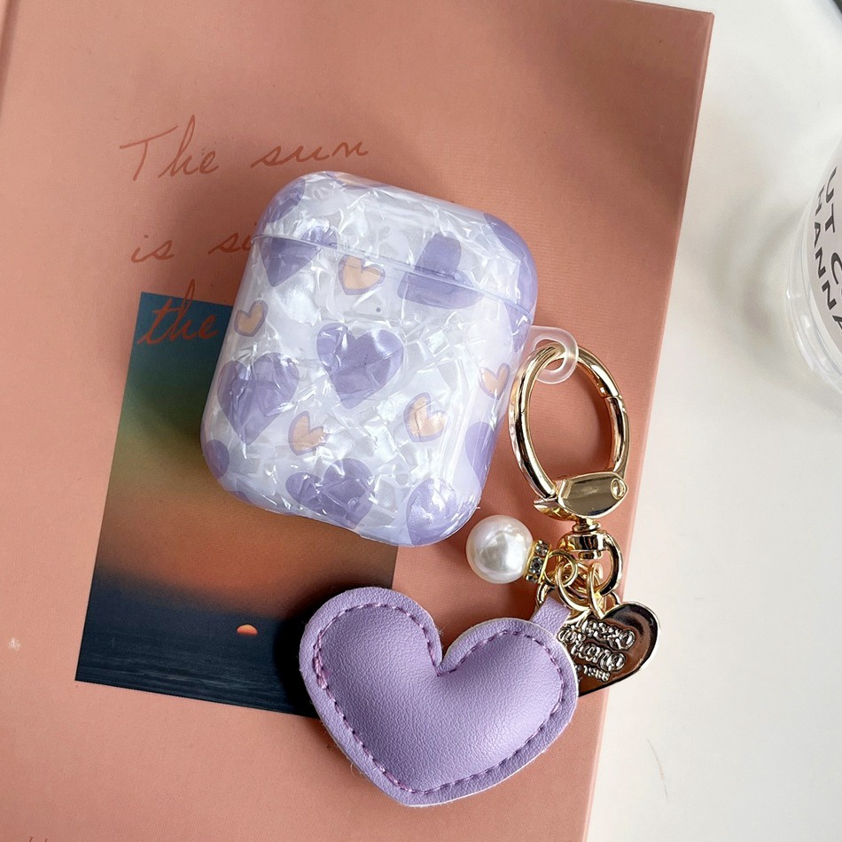 Vỏ Bảo Vệ Hộp Sạc Tai Nghe Airpod 3 Bằng Silicon Họa Tiết Trái Tim Hoạt Hình Dễ Thương Có Móc Treo