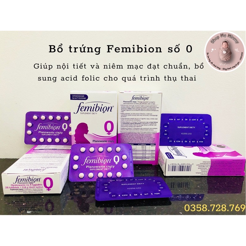 Vitamin bầu femibion số 0,1,2,3 số 1 châu âu chính hãng - ảnh sản phẩm 2