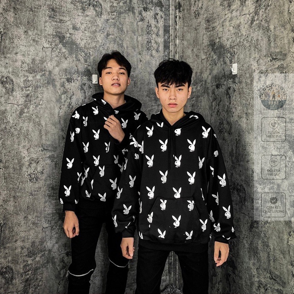 Áo Hoodie Thỏ, Áo Nỉ Hoodie Nam Nữ Form Rộng Dày Dặn