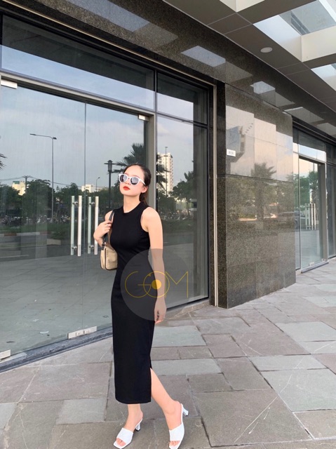 Đầm body thun gân dài (ảnh thật shop chụp)