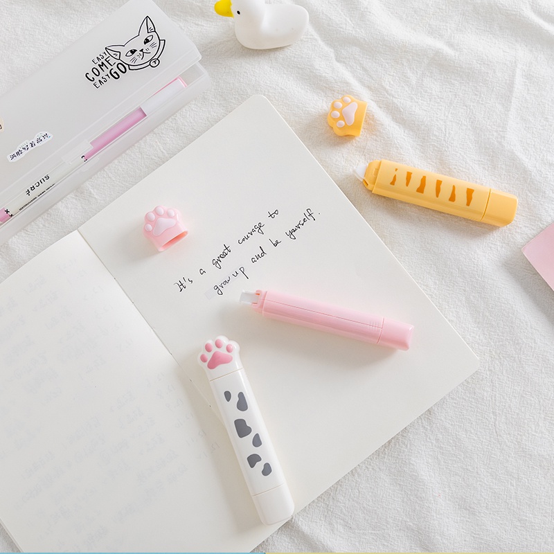 1 Bút Xóa Kéo & Keo Hai Mặt Đa Năng Hình Mèo Dễ Thương C6535