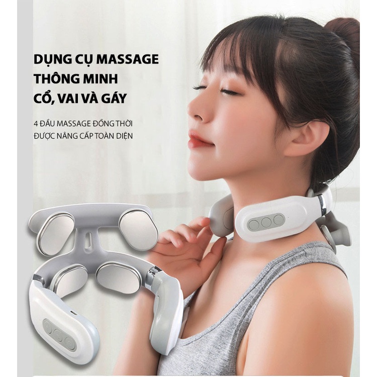 Dụng cụ massage cổ vai gáy FINOSE MSĐ - Sử dụng công nghệ chườm nóng kết hợp vật lý trị liệu