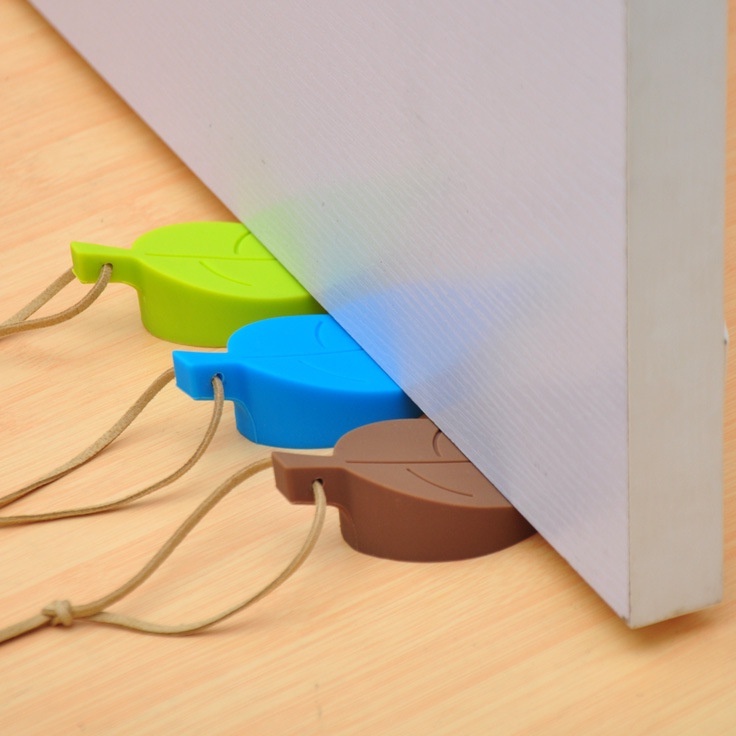 Dụng cụ chặn cửa bằng Silicon hình chiếc lá nhiều màu sắc bảo vệ an toàn cho bé