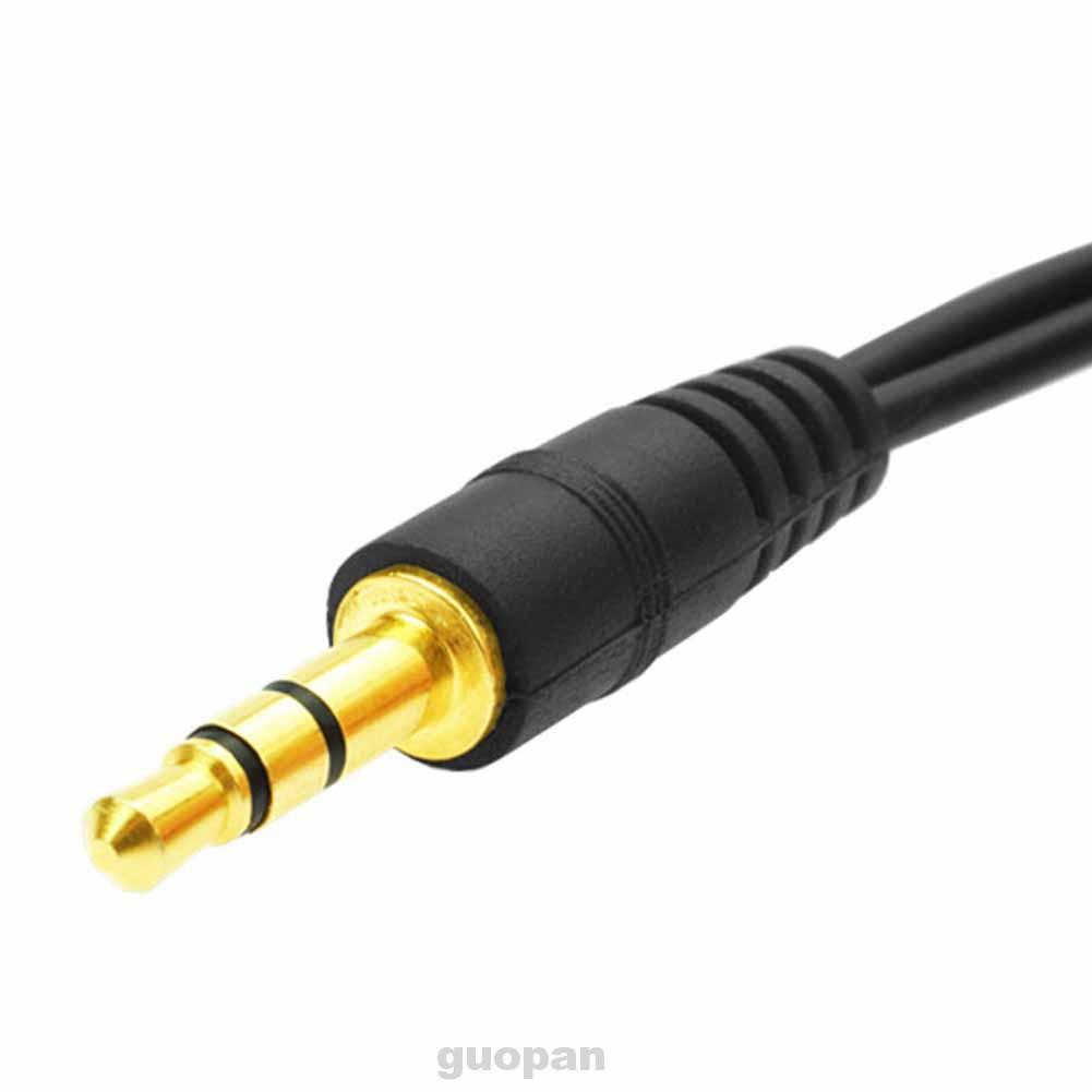 Practical Durable Audio Aux 3.5 Headphone Mic 4pole Male To 2 X 3pole Female Splitter Cable