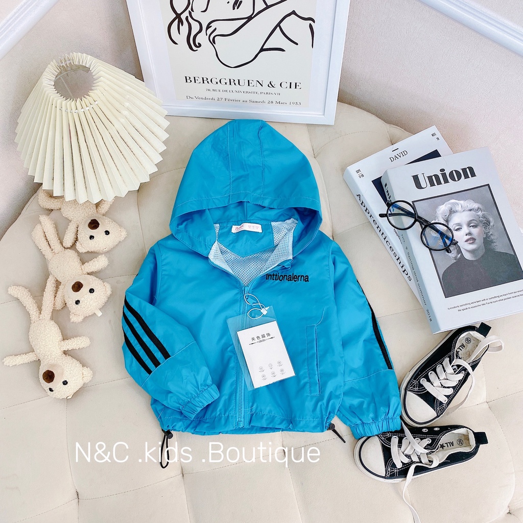 SALE BỘ ÁO KHOÁC GIÓ 2 LỚP CAO CẤP BÉ TRAI BÉ GÁI XINH XẮN SIZE 10-30KG(AKIC)