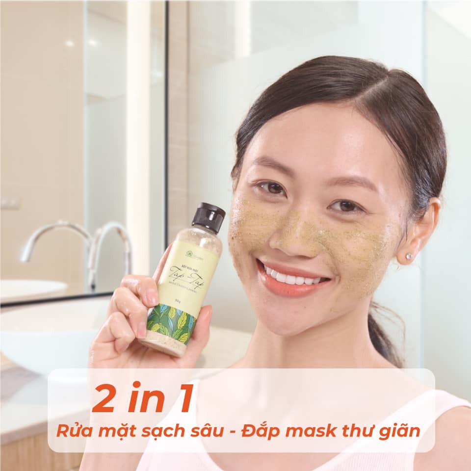 Bột Rửa Mặt Taptap Giảm Mụn Ẩn Mụn Đầu Đen Cỏ Mềm 50g