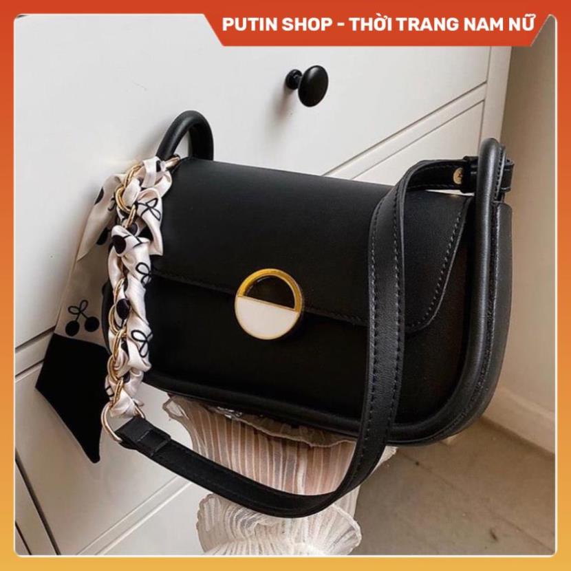 Túi Xách Nữ Đi Chơi Dự Tiệc Trang Phong Cách Hàn Quốc, Túi đeo chéo kèm khăn tết họa tiết thơi trang