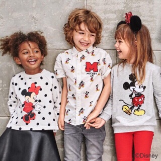 Áo sơ mi mickey xuất dư HM cho bé trai 6-10y