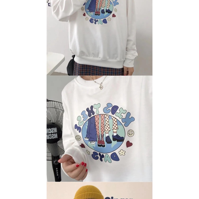 Áo Sweater Cổ Tròn Dáng Rộng In Họa Tiết Phong Cách Hàn Quốc Thời Trang Mùa Thu Mới 2021 | BigBuy360 - bigbuy360.vn