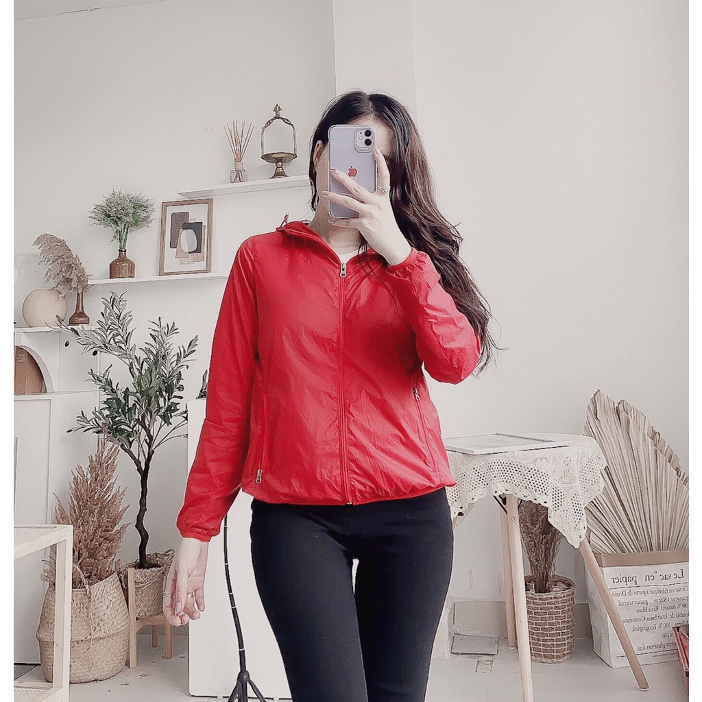 Áo khoác gió nữ 2 lớp cao cấp có mũ chống nước chống gió chống tia UV tuyệt đối - LENCY Store mã AQ25
