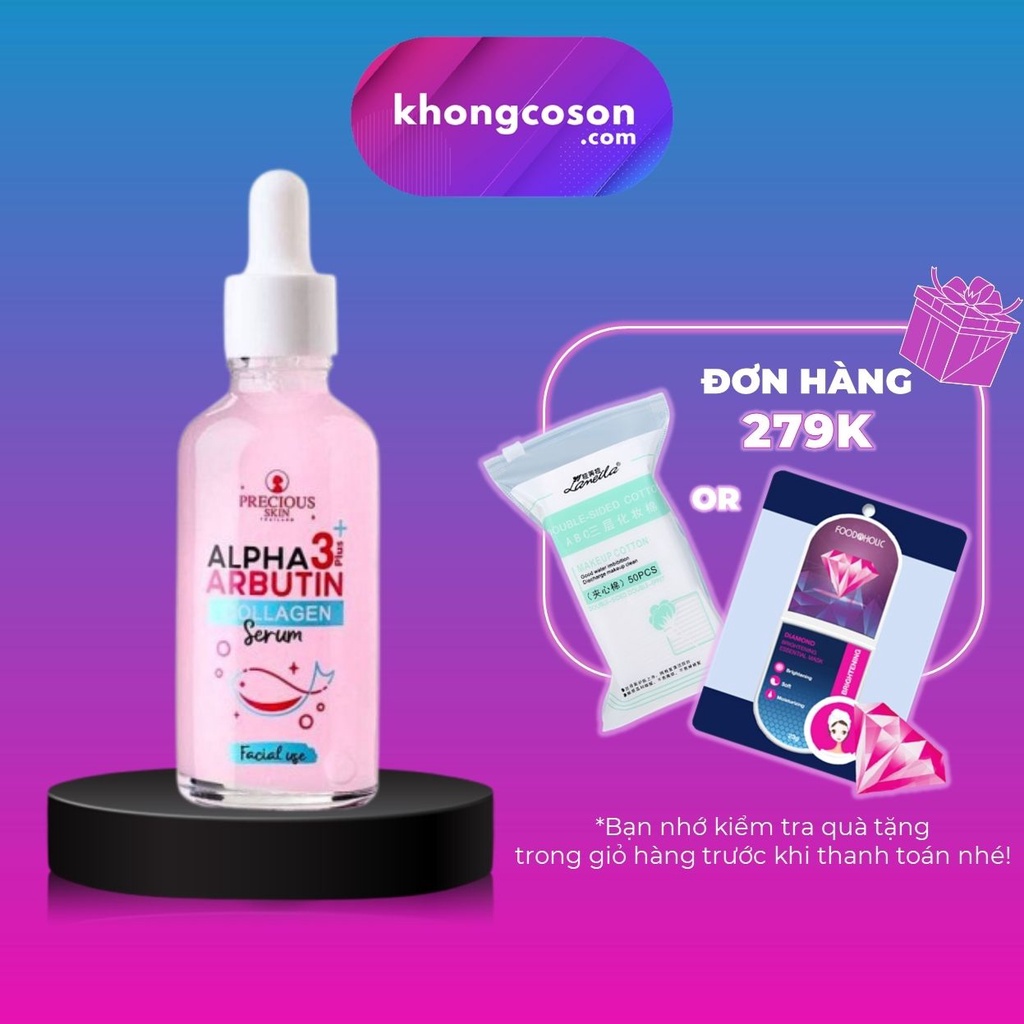 Serum Kích Trắng Alpha Arbutin Bổ Sung Collagen Ngăn Ngừa Lão Hóa Mờ Thâm Sạm Đều Màu Da 3+ Plus – Khongcoson