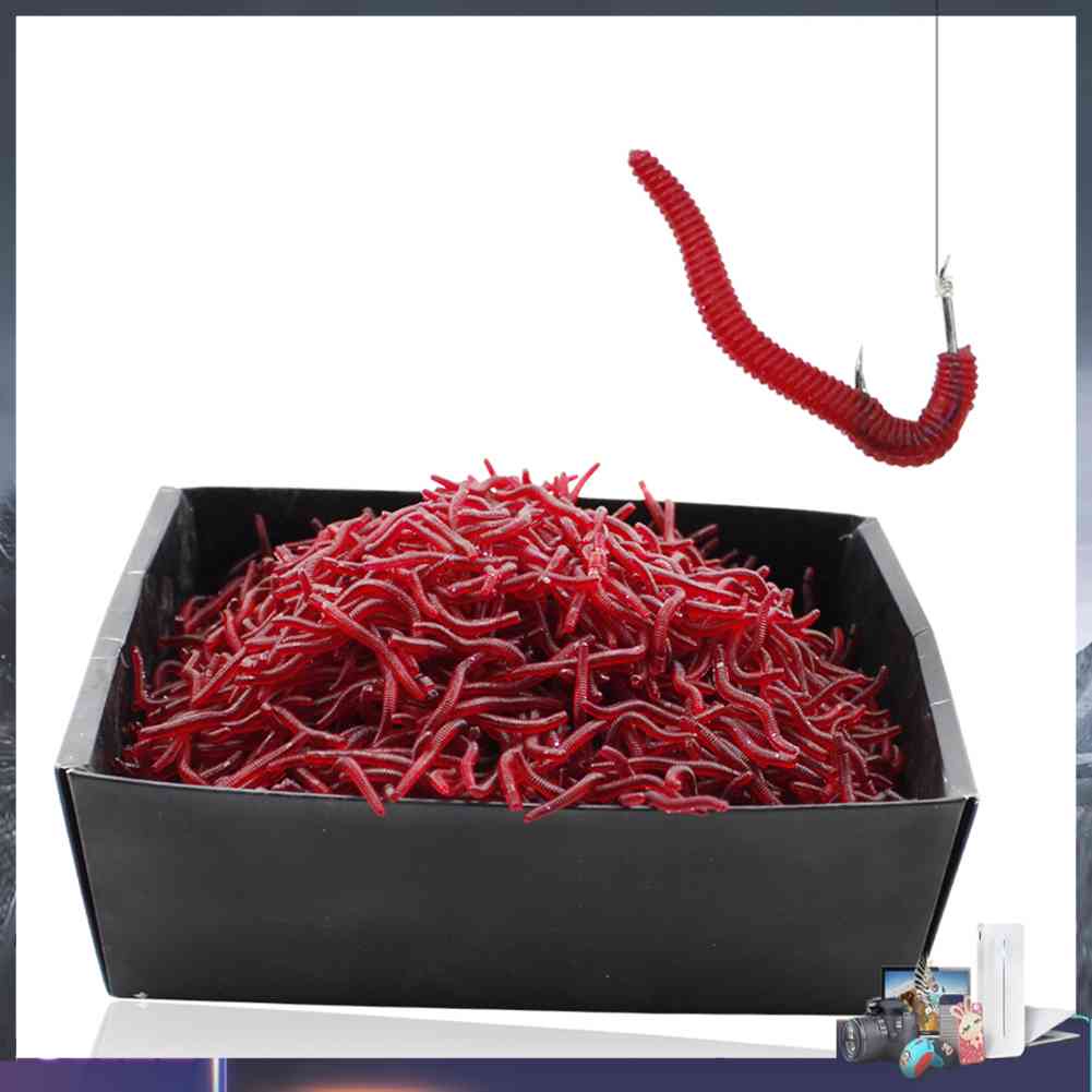 Set 100 / 200 Mồi Giun Giả Mềm 3.5cm Thu Hút Câu Cá Hiệu Quả