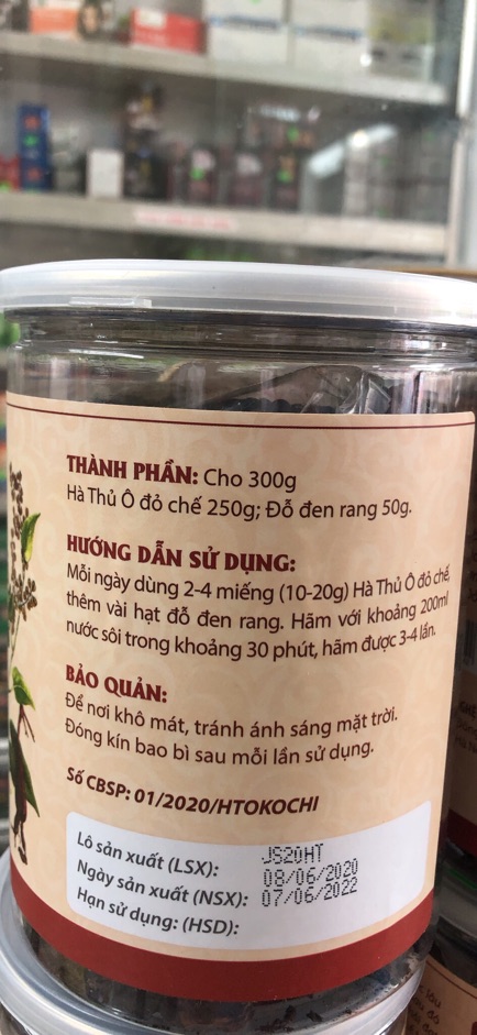 Hà thủ ô đỏ  chế cùng đỗ đen rang