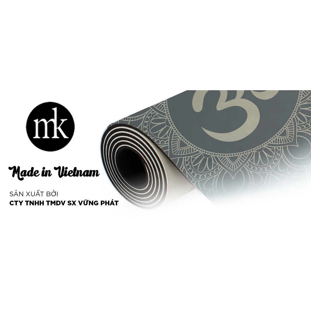 Thảm yoga Mikie Mat Microfiber in hình, thấm hút mồ hôi KB4