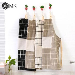 Tạp dề vải cotton lanh vintage có thể điều chỉnh
