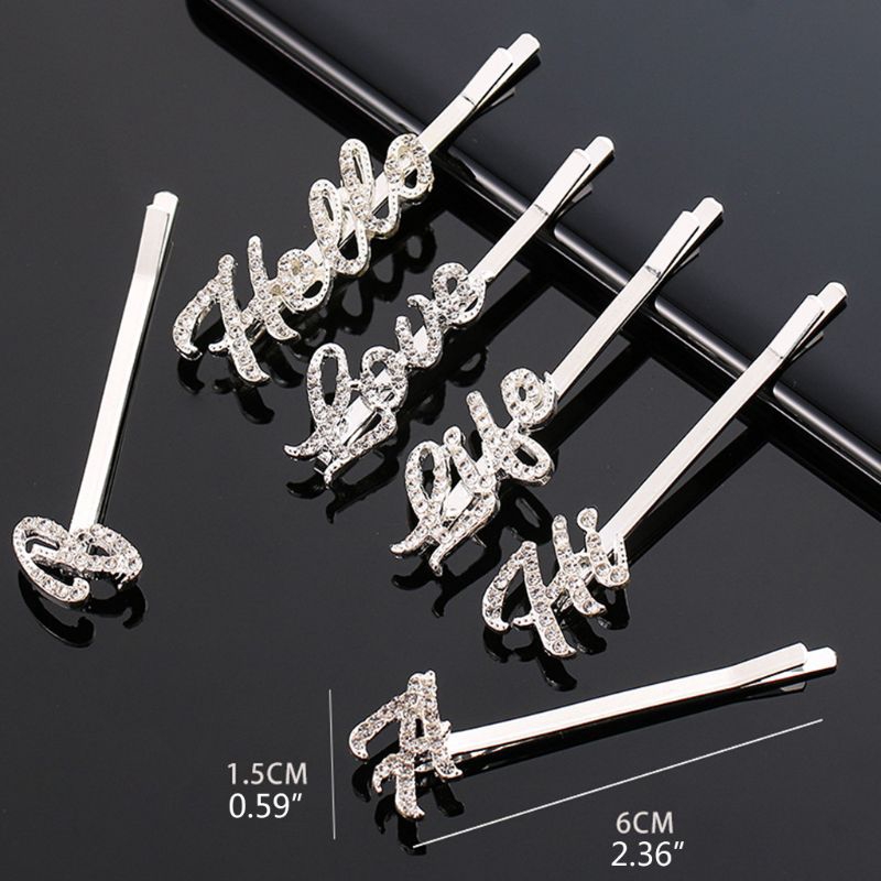 Kẹp Tóc Hình Chữ Đính Đá Lấp Lánh Thời Trang Dành Cho Nữ