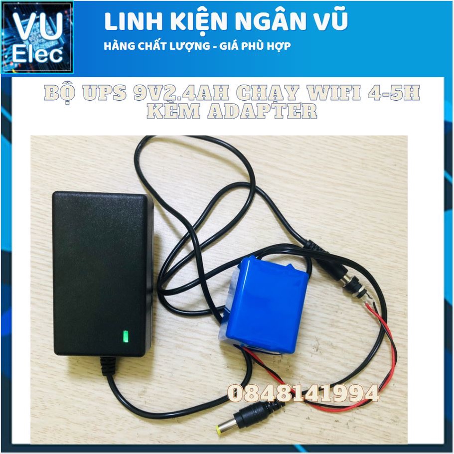 Bộ lưu điện Wifi - Camera - UPS 12V 3Ah / 9V 2.4Ah / 5V4.8Ah (chạy wifi được 4-5 / 9 giờ) kèm Nguồn bảo hành 3 tháng