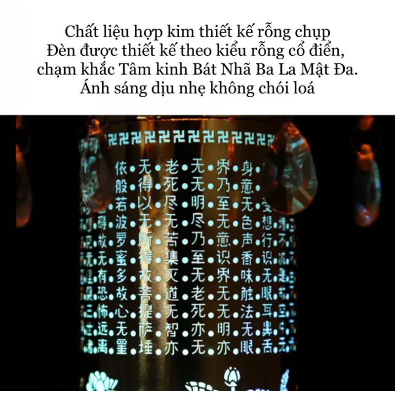 Tâm kinh quay,Điện kinh Kim Luân, đèn thờ Led Phật, Kinh Luân điện có loa phát nhạc Thần Chú Đại Bi