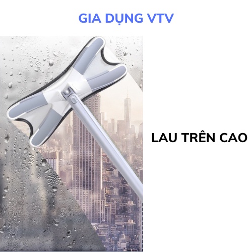 Cây lau nhà tự vắt hình chữ X có thể xoay 360 độ lau mọi ngóc ngách Gia Dụng VTV