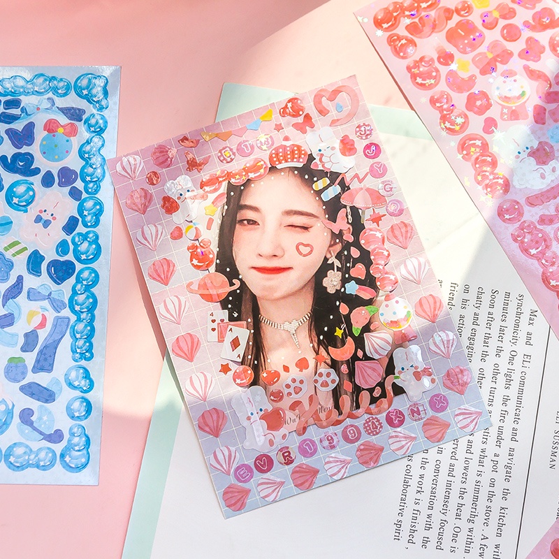 Flowertree 4 Miếng Dán Kawaii Trang Trí Sổ Lưu Niệm