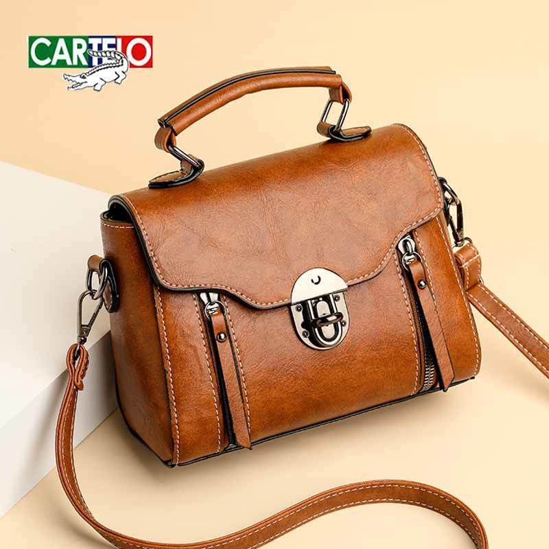 Túi Xách Da Cá Sấu Thật Dáng Vuông Nhỏ Phong Cách Retro Hàn Quốc Hợp Thời Trang Cho Nữ & *