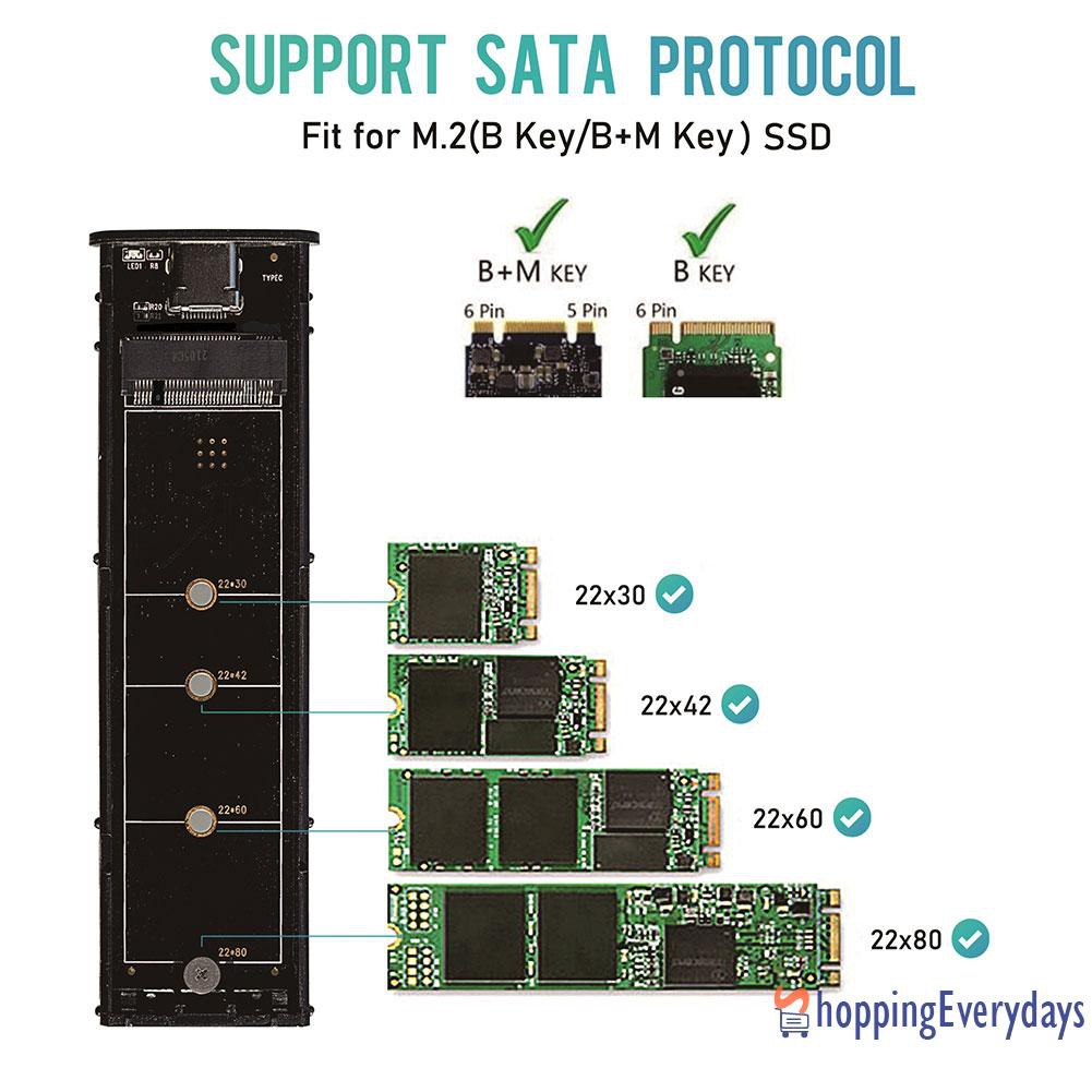 Ổ Cứng Ngoài M.2 Ngff Sata Sang Usb3.1 Type C 6gbps | BigBuy360 - bigbuy360.vn