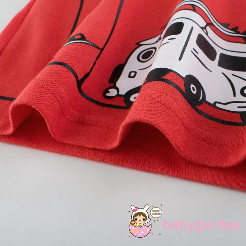 Áo Thun Cộc Tay In Hình Xe Hơi Cho Bé