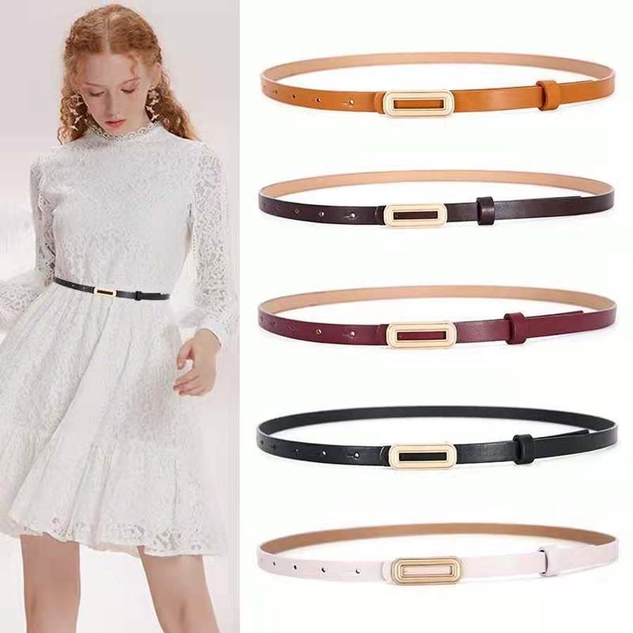 Thắt lưng da bản nhỏ phong cách cổ điển thanh lịch thời trang dành cho nữ