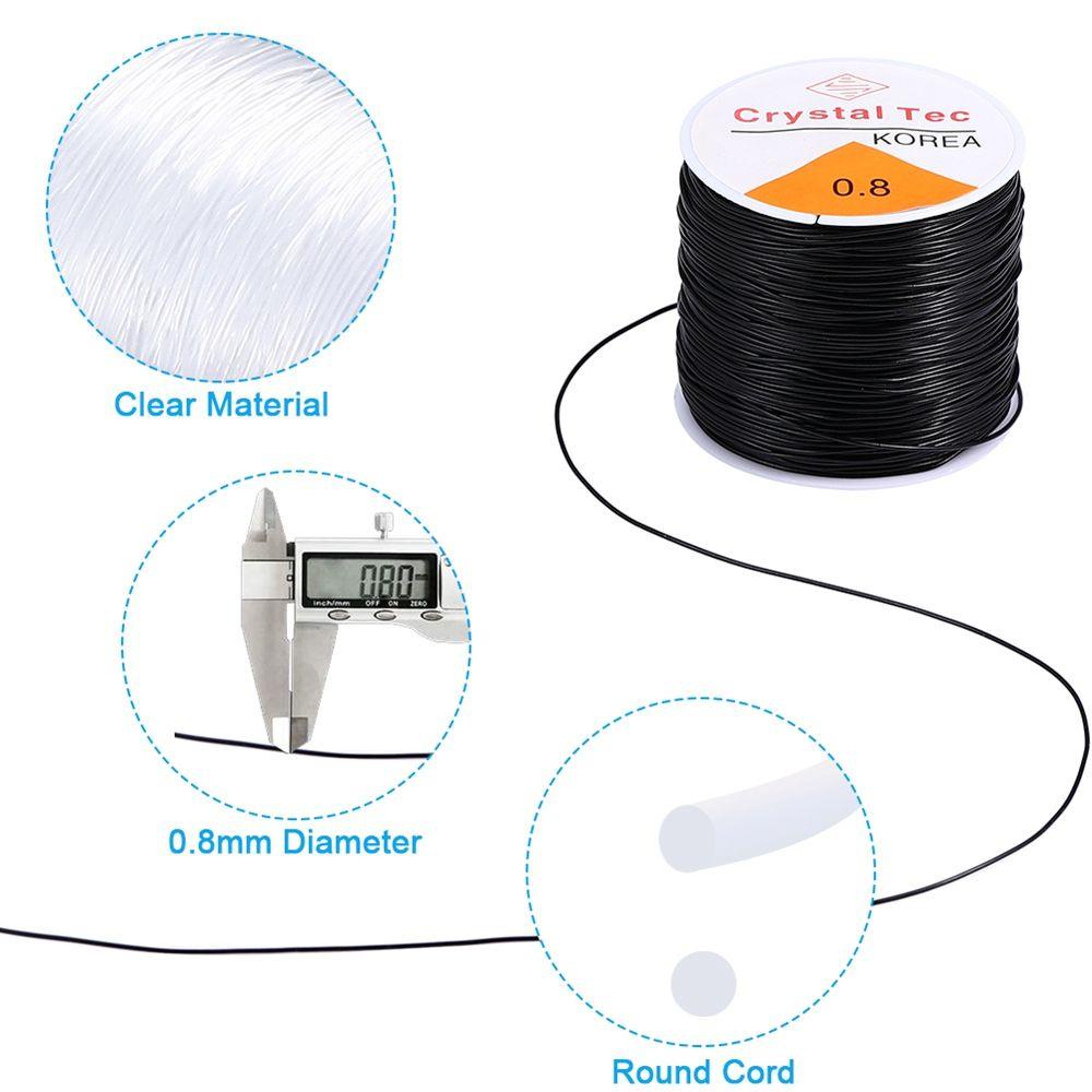 Cuộn Dây Xỏ Hạt Làm Vòng Cổ Màu Đen Co Giãn DIY
