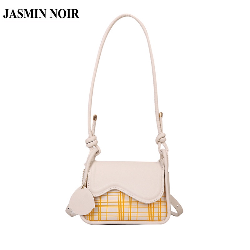 Túi đeo chéo JASMIN NOIR nắp gập họa tiết kẻ sọc thiết kế thời trang cho nữ