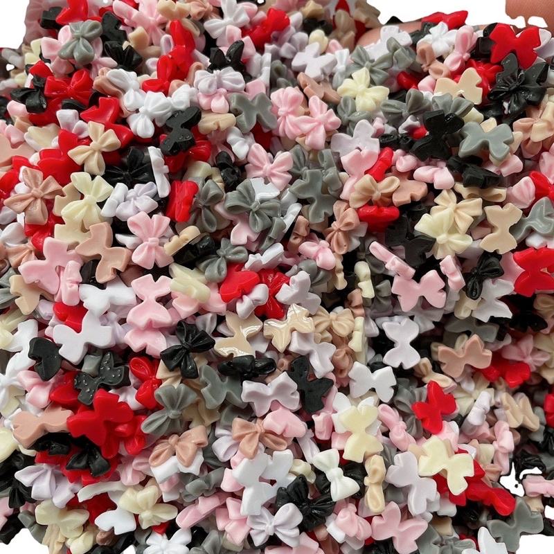 Nơ gắn móng skinnail , nơ trong , nở ngọc , nơ xanh , nơ đỏ , nở đen , nơ vàng, nơ trắng