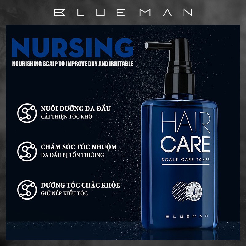 Xịt Dưỡng Da Đầu Nam BLUEMAN Hair Care Dưỡng Ẩm Giảm Khô Cứng Tóc 100ml