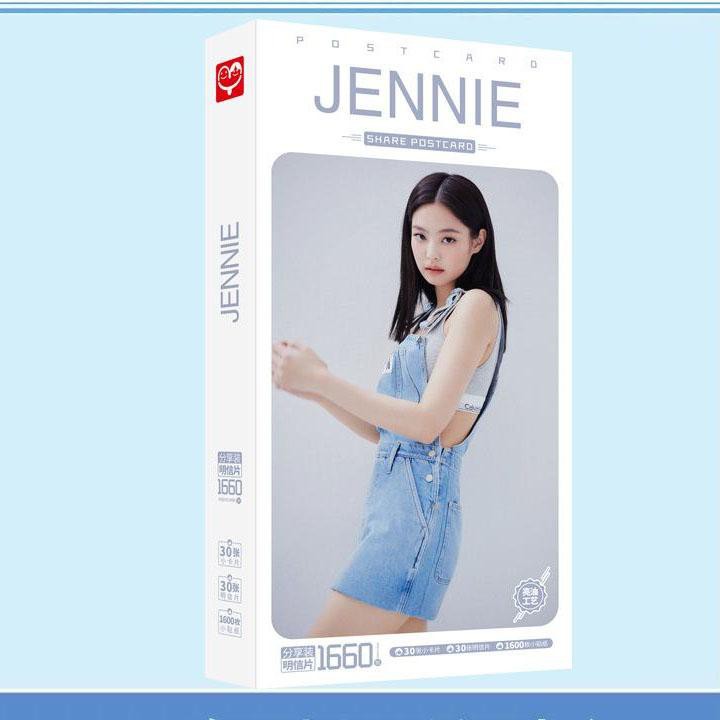 Hộp ảnh Postcard Jennie Blackpink 1660 ảnh bộ ảnh có ảnh dán sticker lomo bưu thiếp