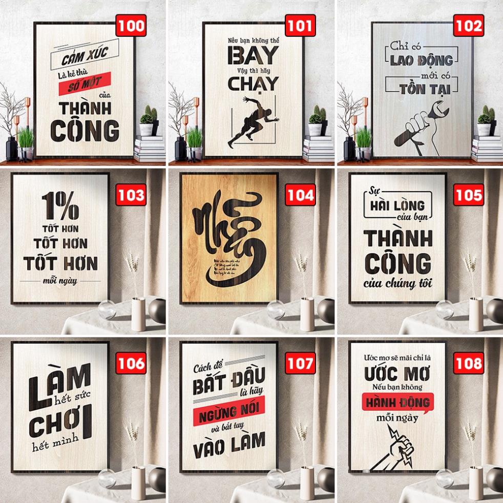 Tranh Gỗ tạo động lực, tranh slogan truyền cảm hứng, Kiwi Decor [Free khắc logo &amp; tên theo yêu cầu]