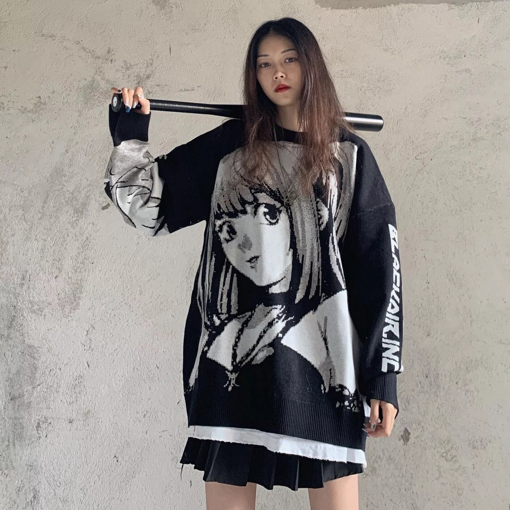 Anime Death Note Misa Amane Cosplay Tops Áo len Đồng phục Trang phục Harajuku Thời trang dạo phố Hàn Quốc Ngoại cỡ Áo len dệt kim