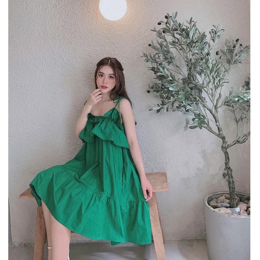 Đầm babydoll 2 dây bèo ngực siêu xinh