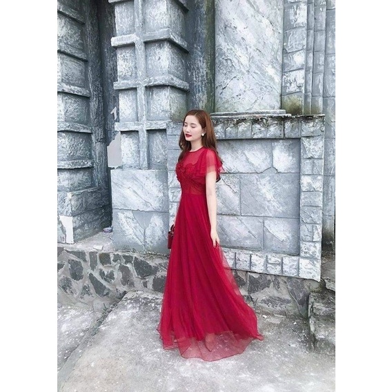 ĐẦM MAXI DỰ TIỆC HOA TAY LOE full size S/M/L/XL