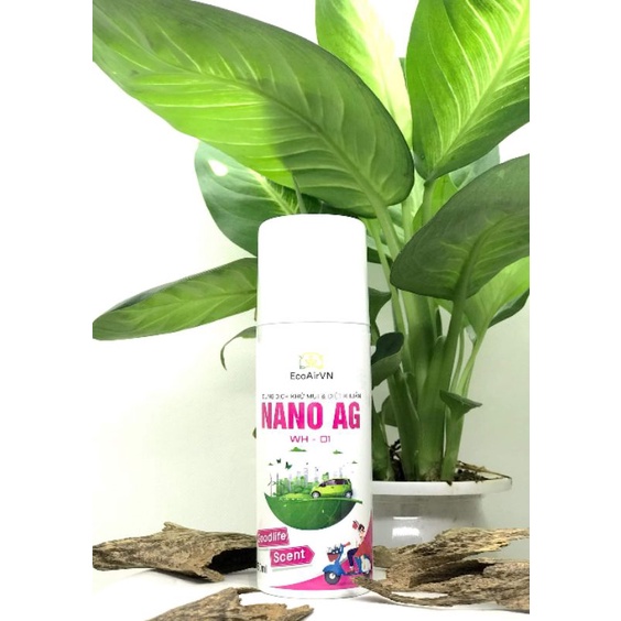 Chai xịt khử mùi Nano bạc 160 ml gas- EcoAirVN- Lifetechstore