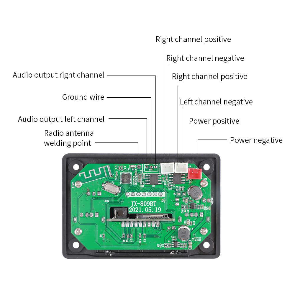 Bảng Mạch Giải Mã Âm Thanh Bluetooth 5.0 Dc 5v 12v Mp3 Wma Cổng Sạc Usb