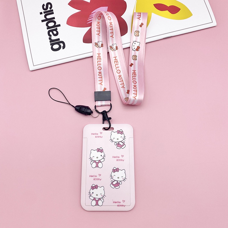 Dây Đeo Thẻ Bảng Tên Sinh Viên Học Sinh Thẻ Từ ID Card Nhân Viên Văn Phòng Móc Gắn Chìa Khóa Điện Thoại Kitty - Minh An