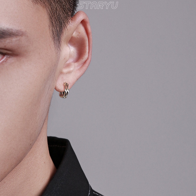 Bông tai bạc S925 thiết kế gợn sóng thời trang độc đáo