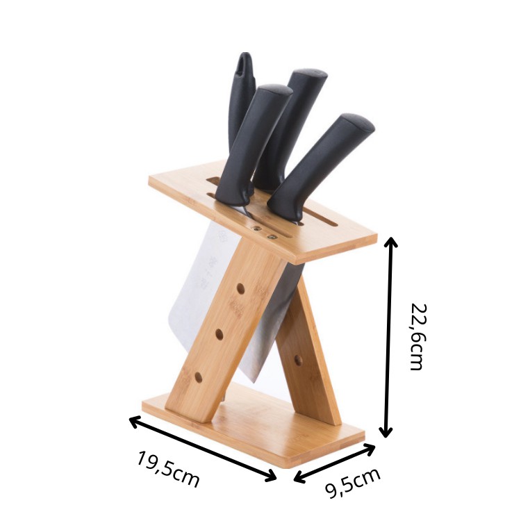 Khay cắm dao kéo gỗ tre tự nhiên, ống cắm dao kéo gỗ hình chữ Z đa năng tiện lợi