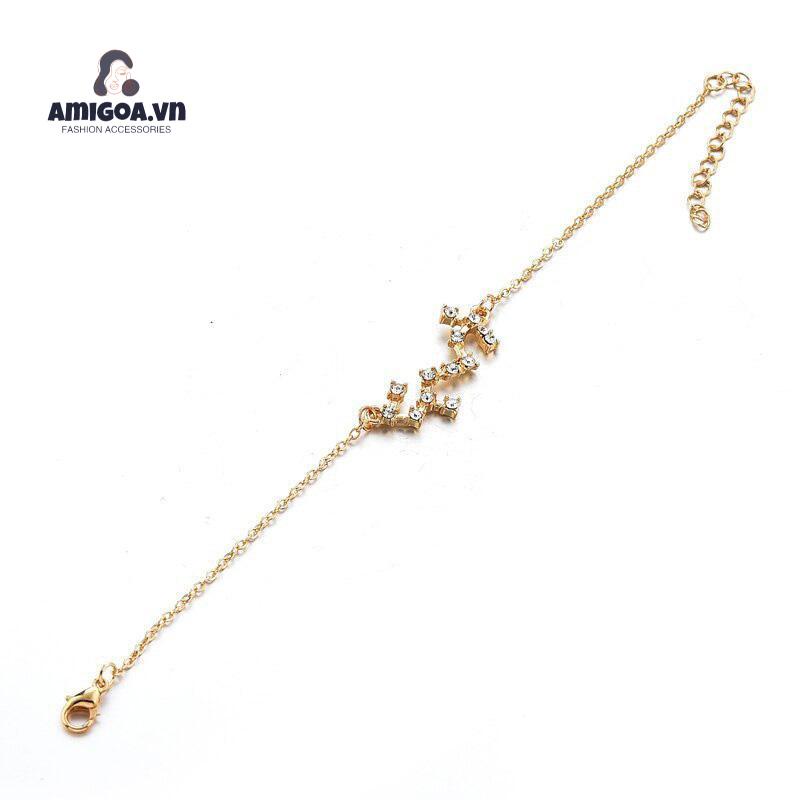 Vòng Tay Hợp Kim Đính Đá Hình 12 Chòm Sao Thời Trang