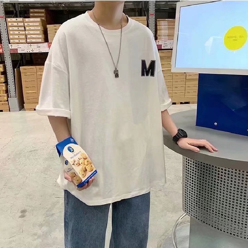 Áo Thun Tay Ngắn Dáng Rộng In Chữ Phong Cách Hip Hop Đường Phố Hàn Quốc Thời Trang Mùa Hè Cho Nam Và Nữ