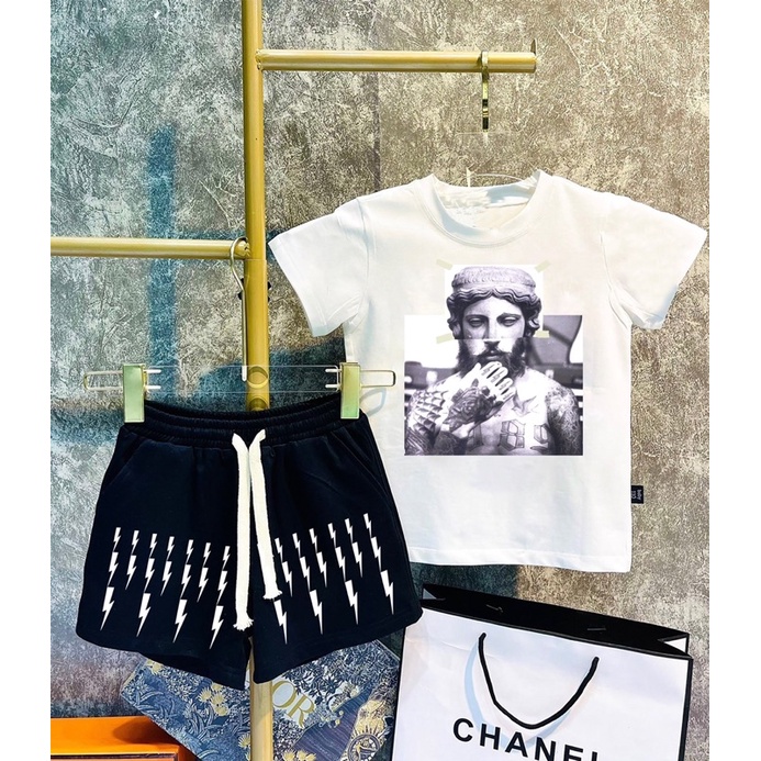 Bộ áo thun La mã bé trai , set quần áo trẻ em unisex , Kid_genZ