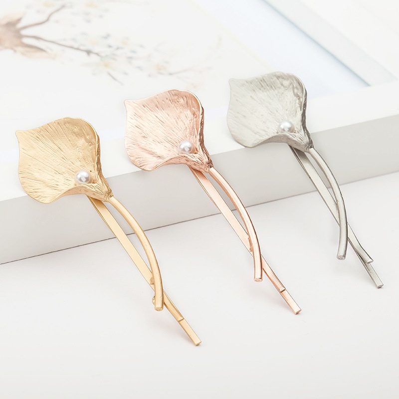 Kẹp tóc kim loại đính ngọc trai giả xinh xắn cho nữ