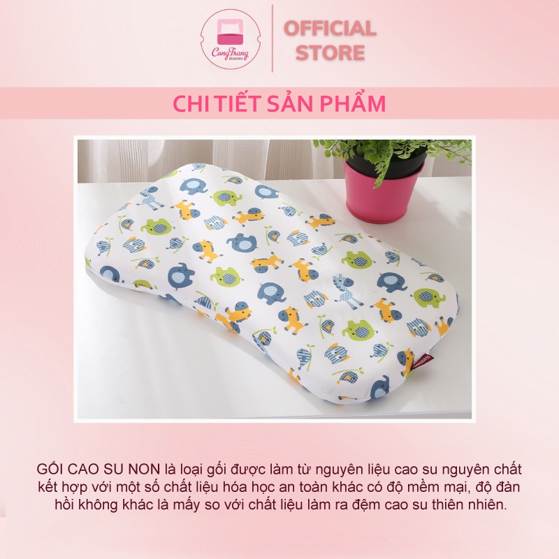 Gối Đầu Cao Su Non HOMIES Mềm Mại Êm Ái Cho Bé Từ 1 Đến 10 Tuổi - Nhiều Kích Thước