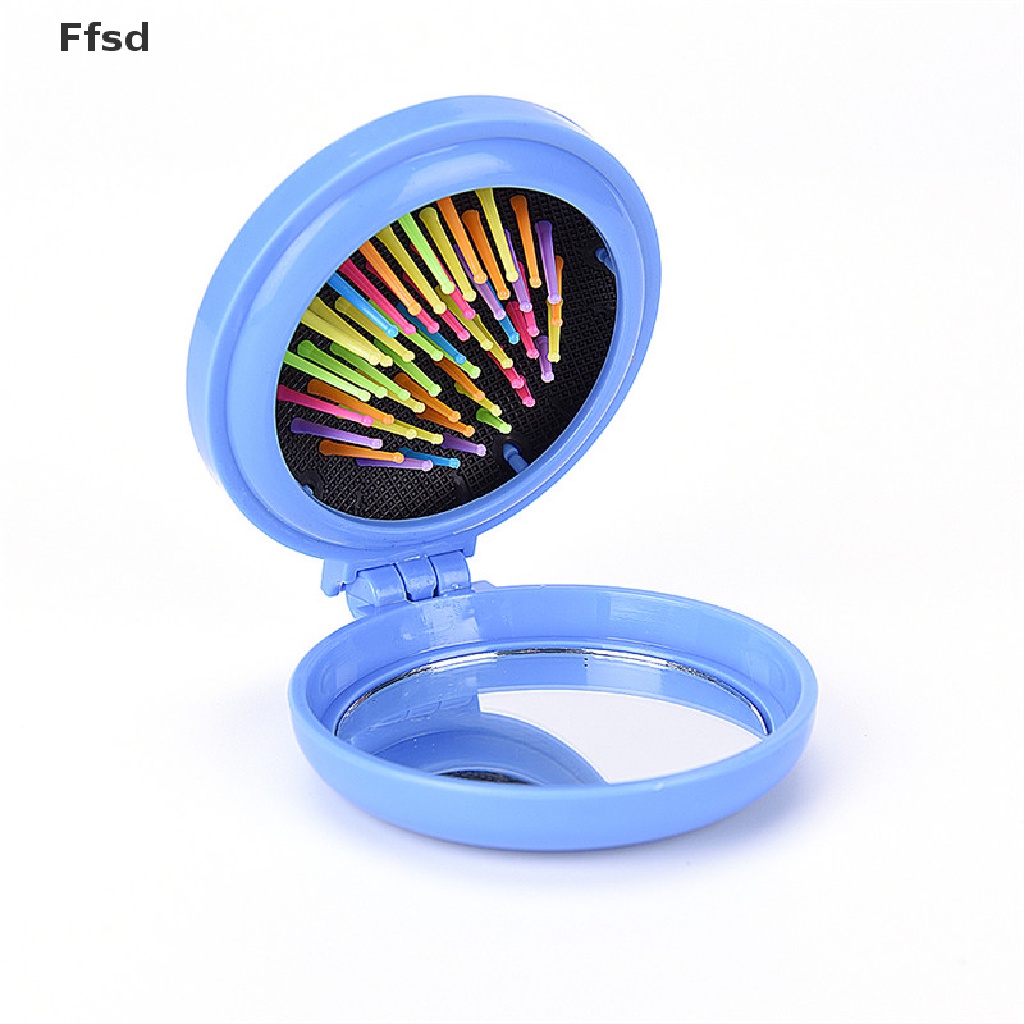 {Ffsd} Lược Gấp Tích Hợp Gương Trang Điểm Du Lịch Bán Chạy