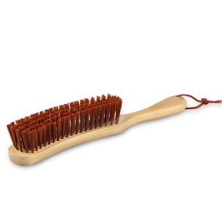 Lược Bàn Chải Chổi Phủi Tóc Barber sang trọng, đẳng cấp cho salon barbershop nam nữ Cán Gỗ Lông mềm Vừa phải