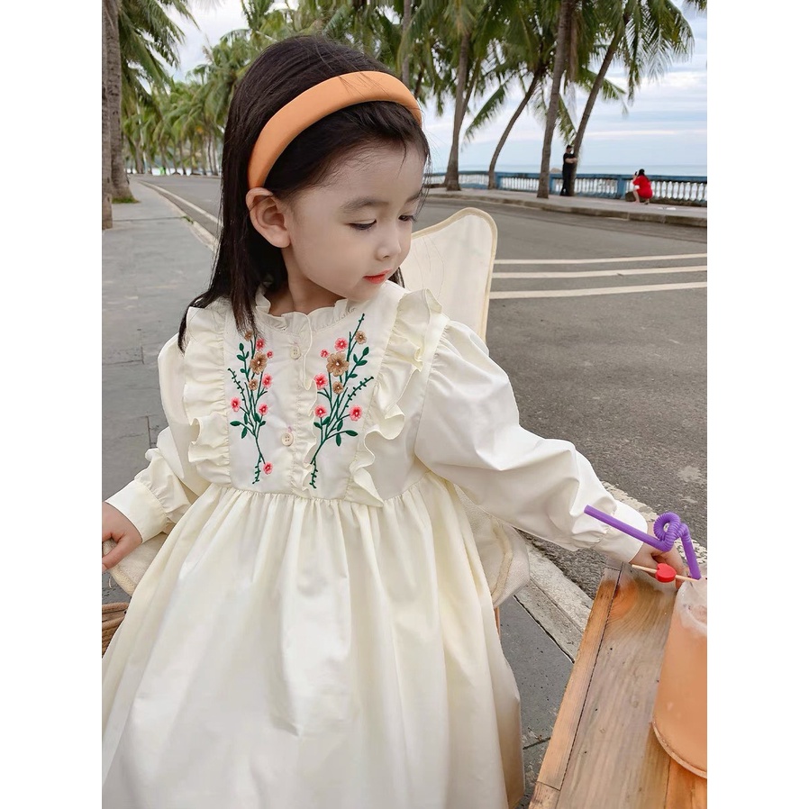 Váy cho bé gái cánh tiên hoa thêu ngực xịn sò 8-20kg